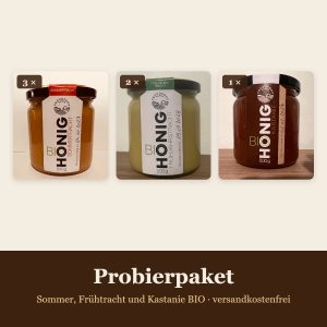 Probierpaket: 3 Gl&auml;ser Sommertracht, 2 Gl&auml;ser Fr&uuml;htracht und 1 Glas Kastanie BIO