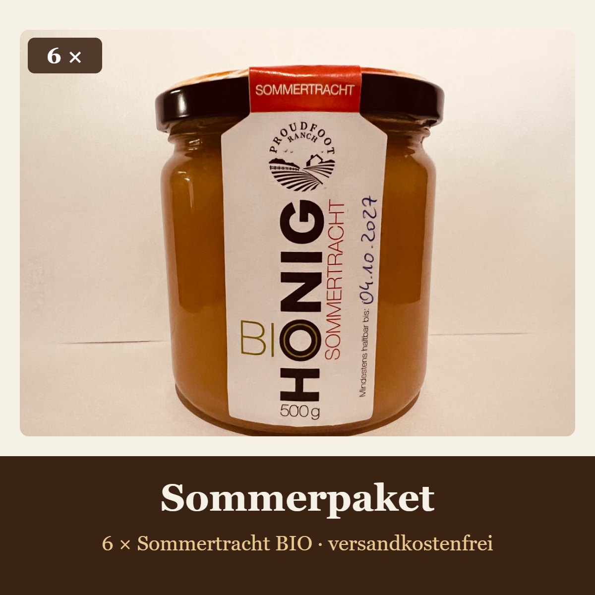 Sommerpaket: 6 Gläser Sommertrachthonig BIO